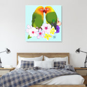 Toile Mignons Inséparables Fleurs Tropicales Oiseau Roma (Insitu(Chambre))