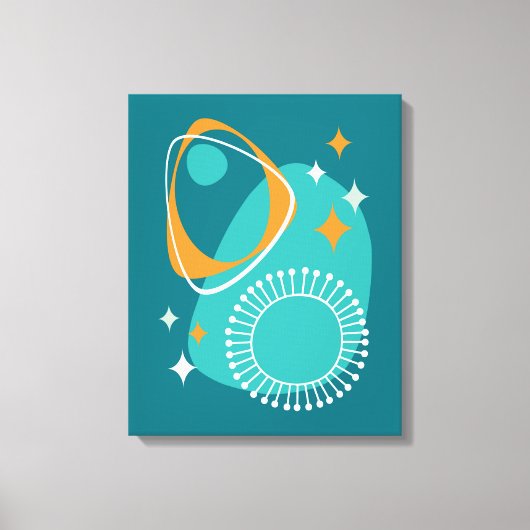 Toile Milieu du siècle moderne Âge atomique 14 Turquoise (Recto)