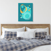 Toile Milieu du siècle moderne Âge atomique 14 Turquoise (Insitu(Chambre))