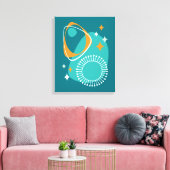 Toile Milieu du siècle moderne Âge atomique 14 Turquoise (Insitu(Salon))