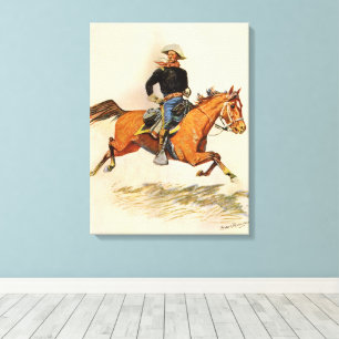 Toile Militaire Vintage, Un Officier de Cavalerie par Re