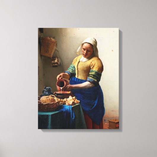 Toile Milkmaid Kitchen Maid par Johannes Vermeer (Recto)