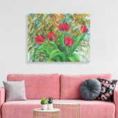 Toile Mimosa et Tulipes, Fleurs de Printemps, Peinture F (Insitu(Salon))