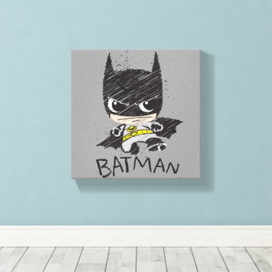 Toile Mini classique Batman Sketch (Insitu (Plancher de Bois))