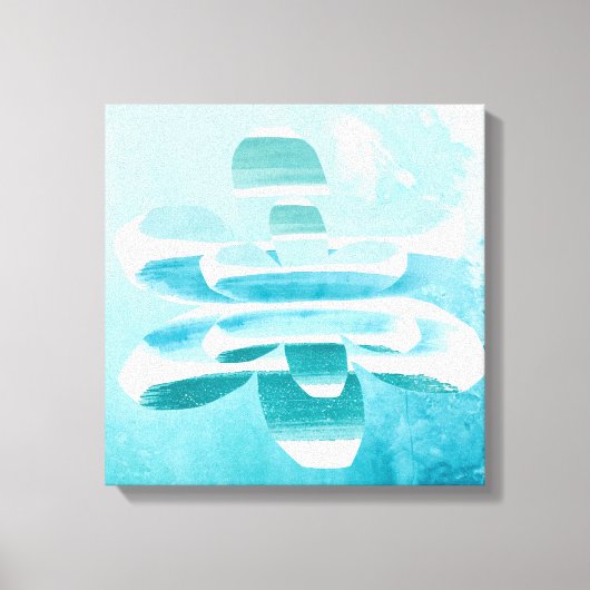 Toile Minimal Abstract Blue Canvas – Calm Zen Wall Decor (Recto)