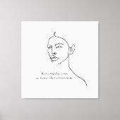 Toile Minimal Noir Elle Est Devenue Un Héros Inspiration (Recto)