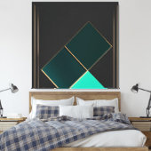 Toile Minimalisme Émeraude et Or (Insitu(Chambre))
