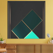 Toile Minimalisme Émeraude et Or (Insitu(Salon))