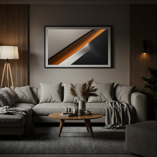 Toile Minimalist Abstract Burnt Orange Accent