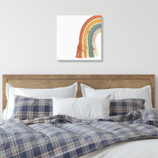 Toile Minimalist Boho Macramé Rainbow (Insitu(Chambre))
