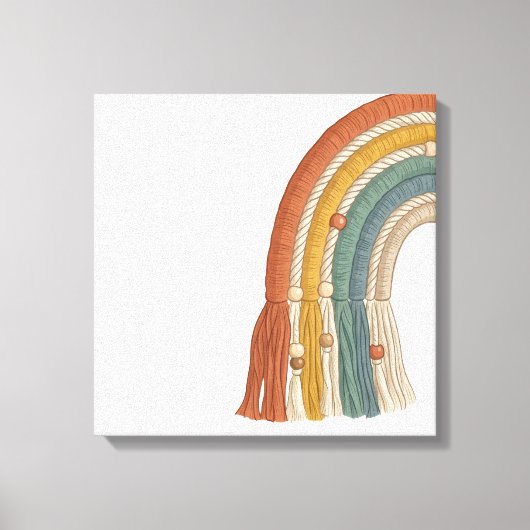 Toile Minimalist Boho Macramé Rainbow (Recto)