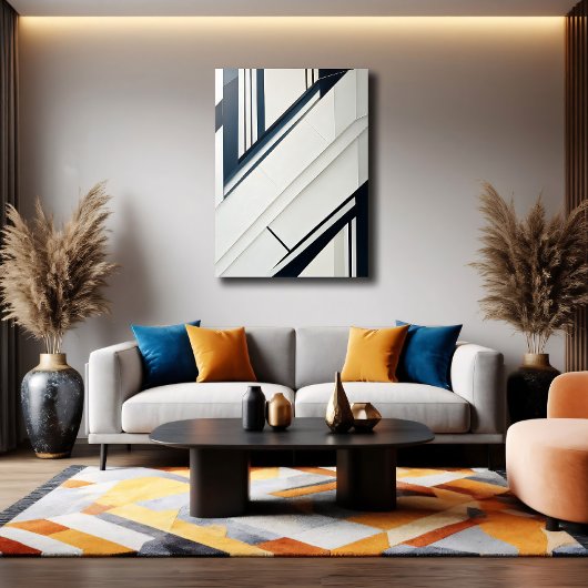 Toile Minimalist Diagonal Geometry