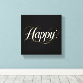 Toile Minimalist Elegant Gold Happy Typography - Classy  (Insitu (Plancher de Bois))