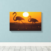 Toile Minimalist Flamingo Silhouette Sunset  (Insitu (Plancher de Bois))