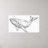 Toile Minimalist Geometric Whale Canvas Wall Art (Recto)