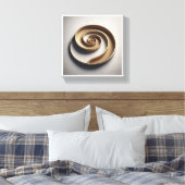Toile Minimalist Golden Spiral - Modern Geometric 3D Rel (Insitu(Chambre))