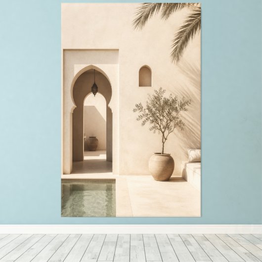 Toile Minimalist Moroccan Riad Canvas Print (Insitu (Plancher de Bois))