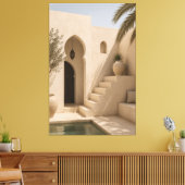 Toile Minimalist Moroccan Riad Canvas Print  (Insitu(Salon))