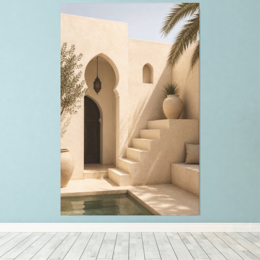 Toile Minimalist Moroccan Riad Canvas Print  (Insitu (Plancher de Bois))