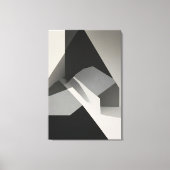 Toile Minimaliste Abstrait Noir Blanc Gris (Recto)