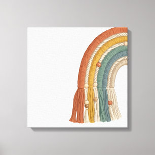 Toile Minimaliste Bohème Macramé Arc-en-ciel
