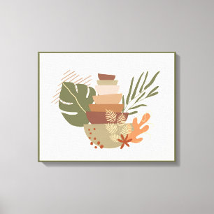 Toile Minimaliste Botanique Abstrait III 50x40cm