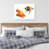 Toile minimaliste géométrique abeille/pavot enrobé (Insitu(Chambre))