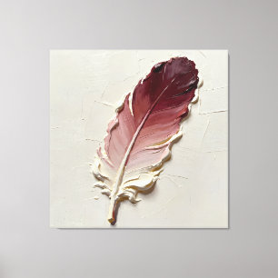 Toile Minimaliste Huile Texturée Impasto Rouge Bourgogne