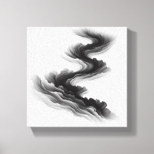 Toile Minimaliste Moderne Abstrait Couches Flux - Fumée
