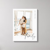 Toile Minimalistic Family Name Script Custom Photo (Recto)