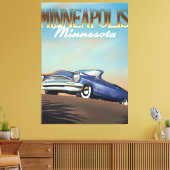 Toile Minneapolis, Minnesota affiche de voyage vintage (Insitu(Salon))