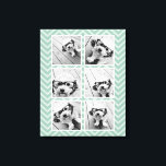 Toile Mint Chevron Motif avec Collage photo 6 tendance<br><div class="desc">Utilisez des photos de compte Instagram ou d'autres applications de partage populaires avec six photos carrés pour créer un cadeau unique et personnel. Ou vous pouvez garder le chiot hipster et faire un gardien branché. Si vous avez besoin d'ajuster les images,  cliquez sur l'outil personnaliser pour apporter des modifications.</div>