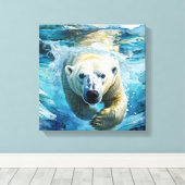 Toile Mirage arctique : Le Monarque de la natation (Insitu (Plancher de Bois))