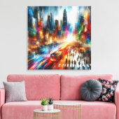 Toile Mirage urbain : paysage urbain Abstrait (Insitu(Salon))