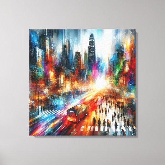 Toile Mirage urbain : paysage urbain Abstrait (Recto)