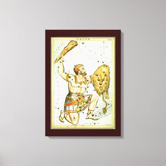 Toile Miroir d'Urania, carte céleste d'astronomie vintag (Recto)