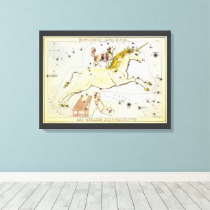 Toile Miroir d'Urania, Carte céleste d'astronomie vintag