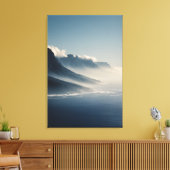 Toile Mist-Covered Coastal Mountains Sunrise Glow (Insitu(Salon))