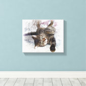 Toile Mister Cat sur canapé (Insitu (Plancher de Bois))