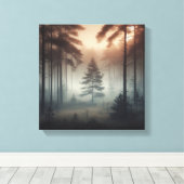 Toile Misty Forest Landscape Wall Art, Tranquil Nature  (Insitu (Plancher de Bois))