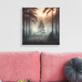 Toile Misty Forest Landscape Wall Art, Tranquil Nature  (Insitu(Salon))