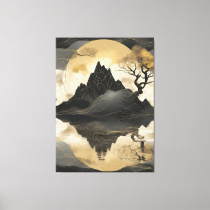 Toile Misty Mountain Black & Gold