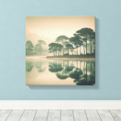 Toile Misty Tranquil Lake View – Canvas Wall Art (Insitu (Plancher de Bois))