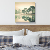Toile Misty Tranquil Lake View – Canvas Wall Art (Insitu(Chambre))