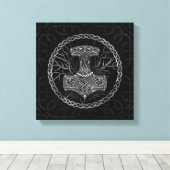 Toile Mjolnir - Le marteau de Thor et l'arbre de vie (Insitu (Plancher de Bois))