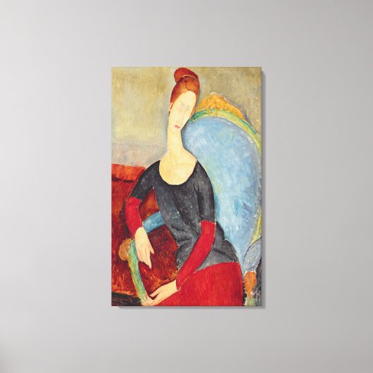 Toile Mme Hebuterne dans une chaise bleue, 1918 (Recto)