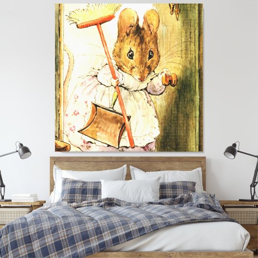 Toile "Mme Mouse balaie le pavillon" par Beatrix Potter (Insitu(Chambre))