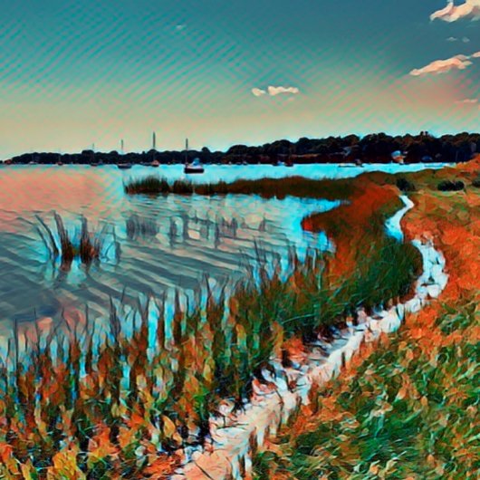 Toile Mod Colors Cape Cod Bay Ocean Pathway