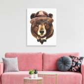 Toile Mode de l'ours aquarelle (Insitu(Salon))