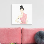 Toile Mode fille blonde en robe florale (Insitu(Salon))